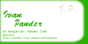 ivan pander business card